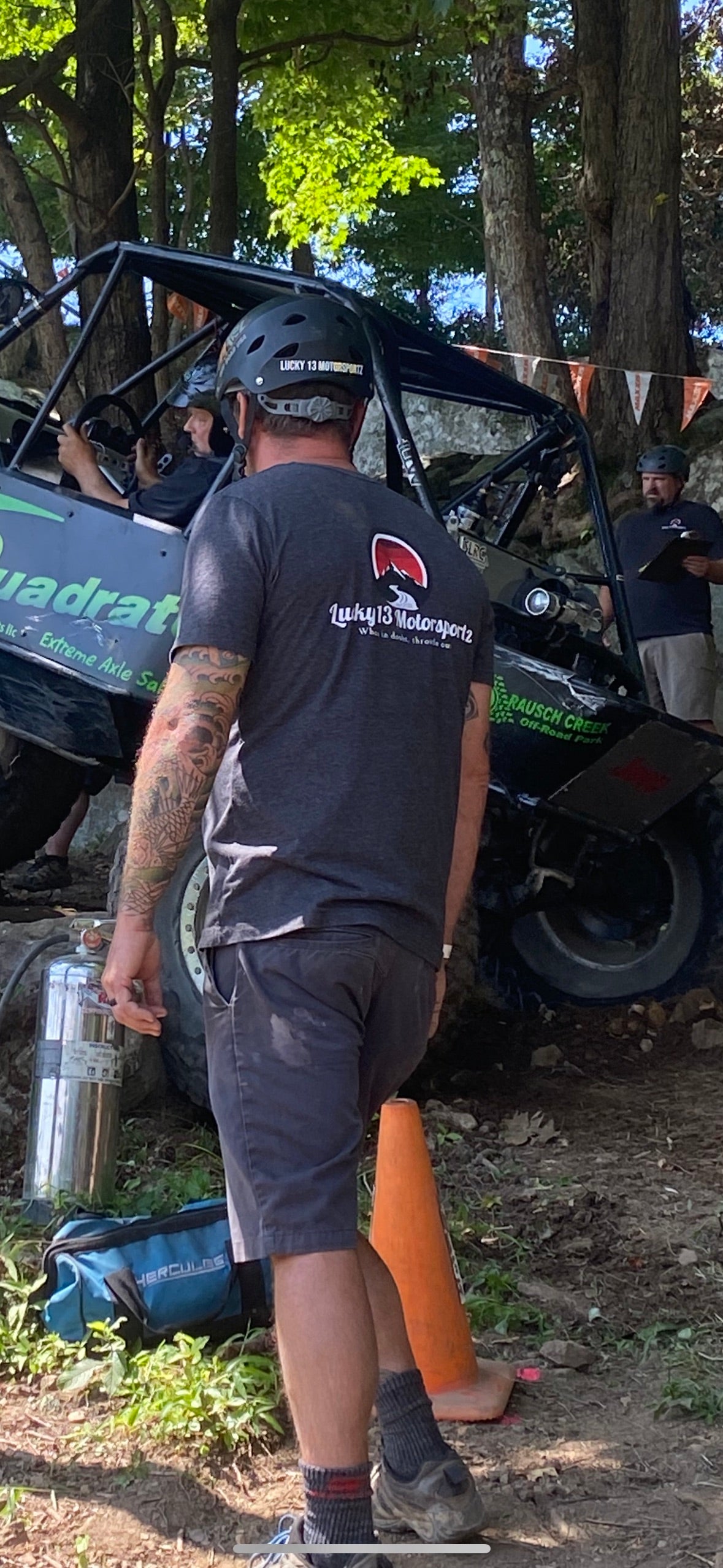 Gray Lucky13Motorsportz Team T-shirt